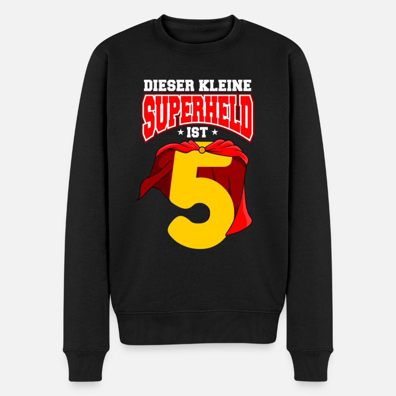 5. Geburtstag Superheld 5 Jahre Jungen Geschenk - Männer Premium Bio Pullover - Schwarz