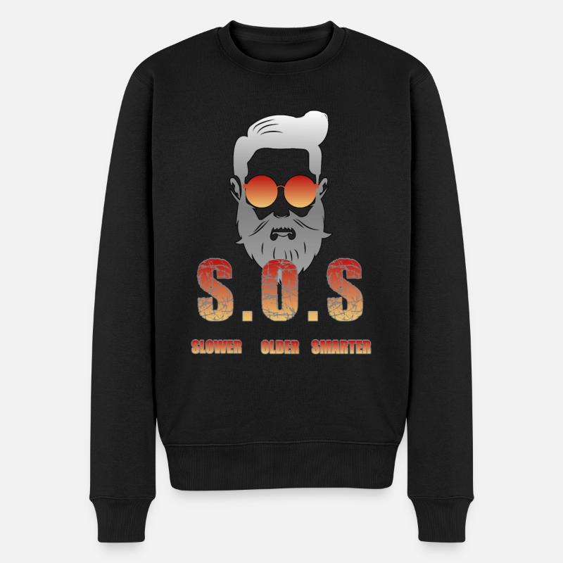 Best Smart Oldie - Männer Premium Bio Pullover - Schwarz