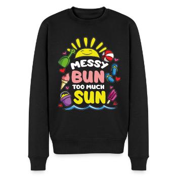 Messy Bun Too much sun - Men's Premium Organic Jumper - black - Front - Nico (187cm)