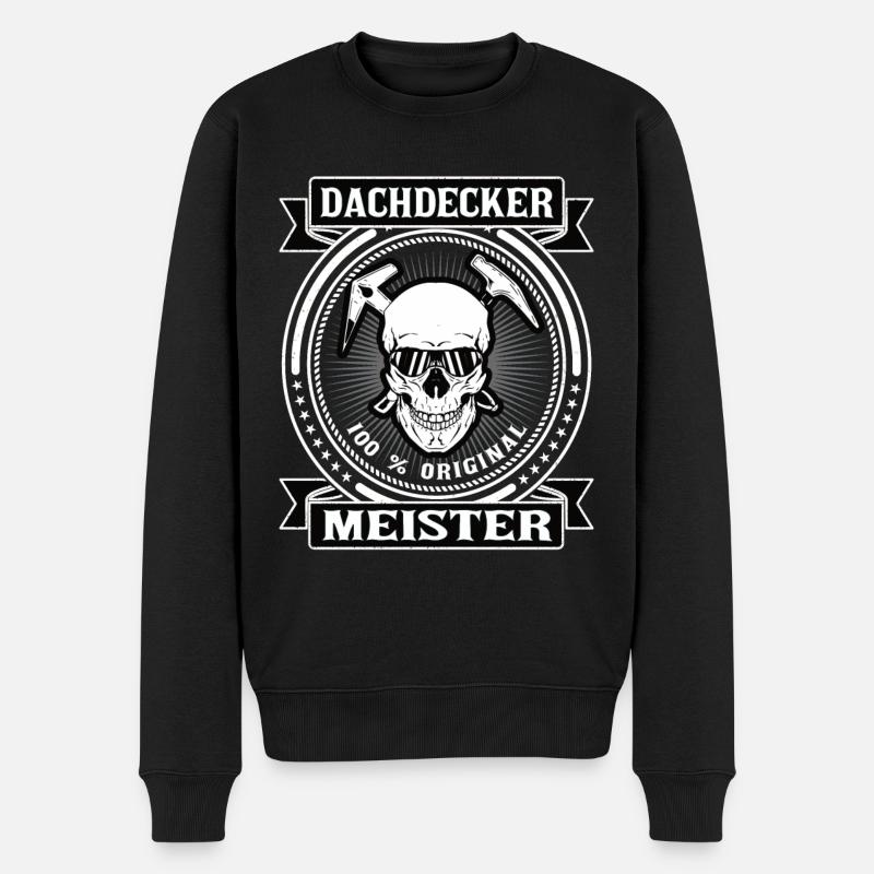 Dachdecker Meister Geschenk Retro - Männer Premium Bio Pullover - Schwarz