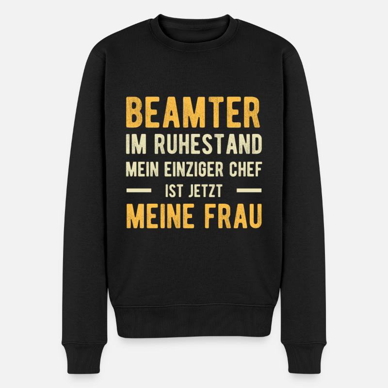Beamter Spruch Humor - Männer Premium Bio Pullover - Schwarz