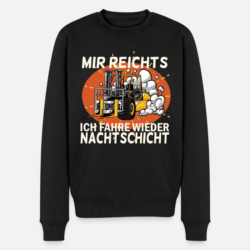 Staplerfahrer Nachtschicht Stapler Geschenk - Männer Premium Bio Pullover - Schwarz