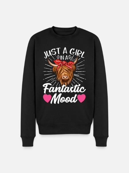 Vache bovine écossaise des Highlands - Pull Premium bio Homme - noir