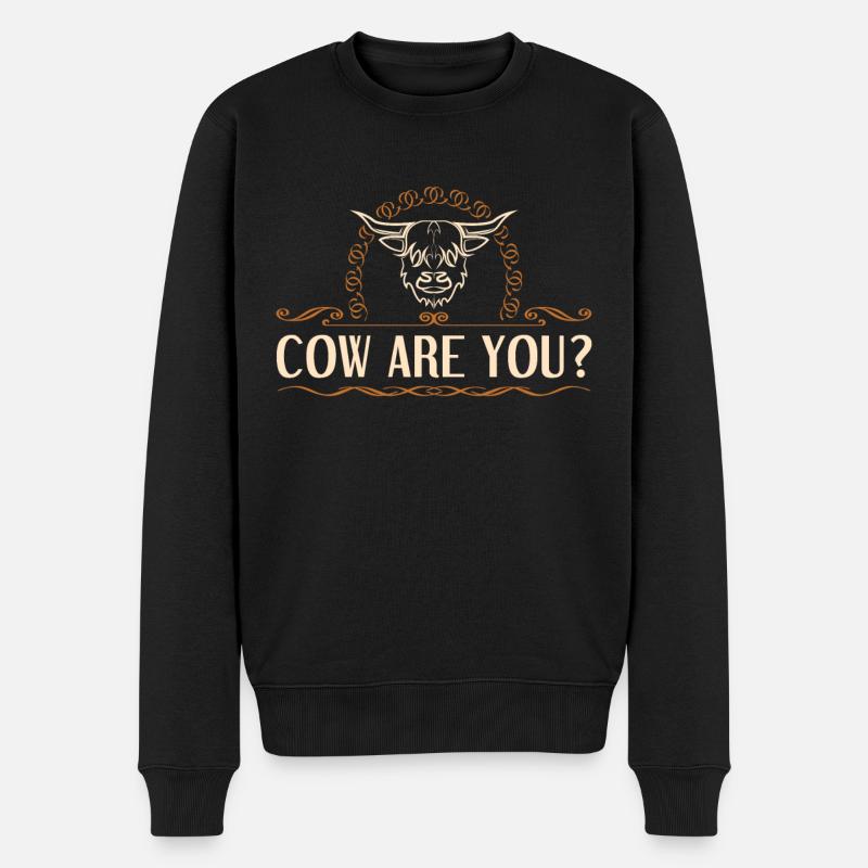 Vache bovine écossaise des Highlands - Pull Premium bio Homme - noir