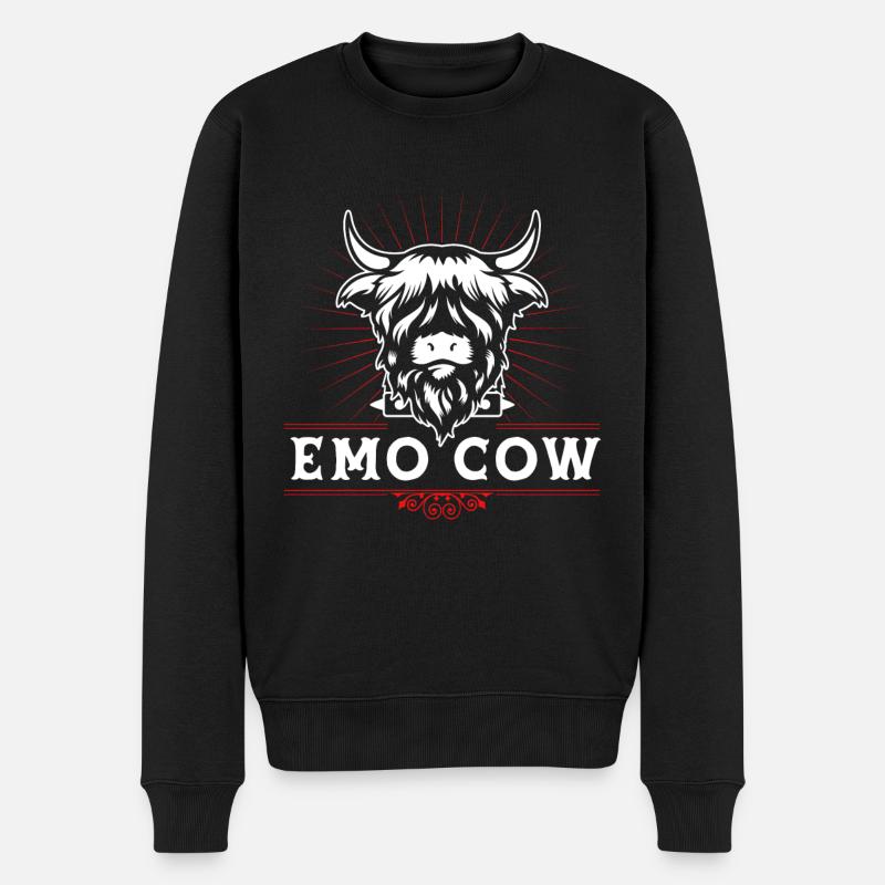 Vache bovine écossaise des Highlands - Pull Premium bio Homme - noir