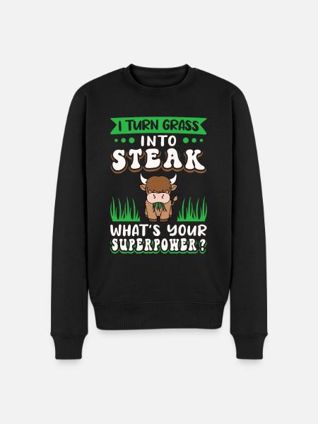 Vache bovine écossaise des Highlands - Pull Premium bio Homme - noir