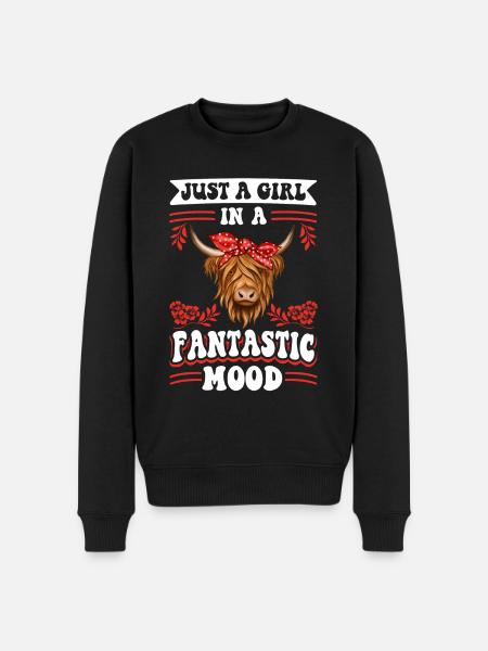 Scottish Highland Cattle Cow - Männer Premium Bio Pullover - Schwarz