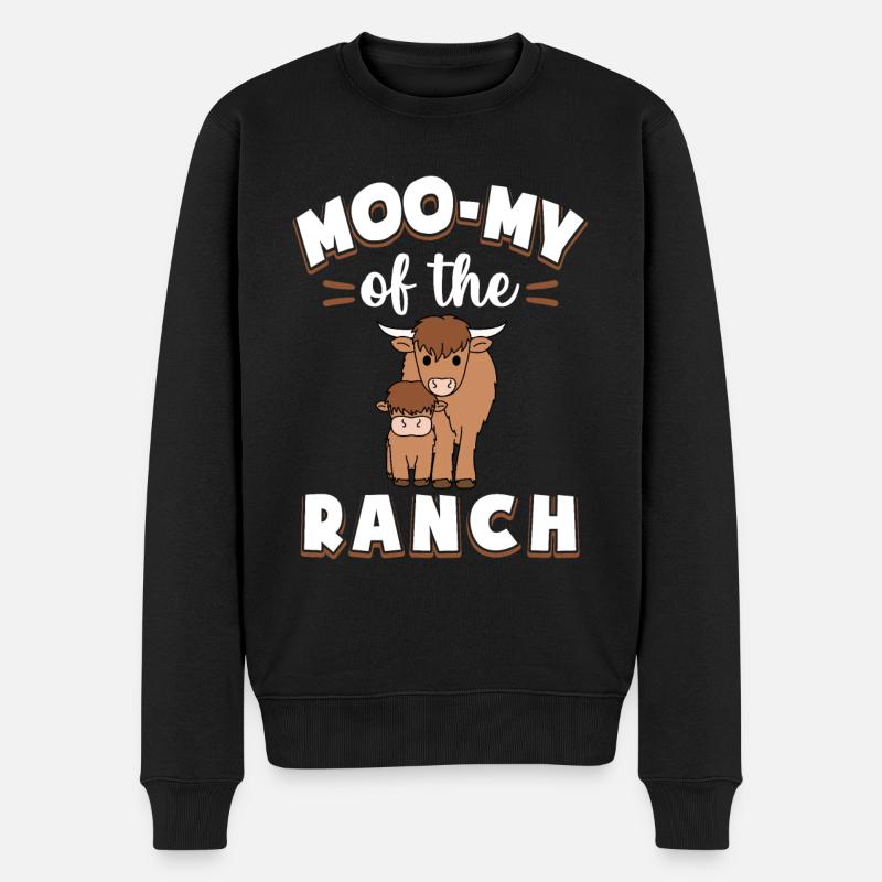 Scottish Highland Cattle Cow - Männer Premium Bio Pullover - Schwarz