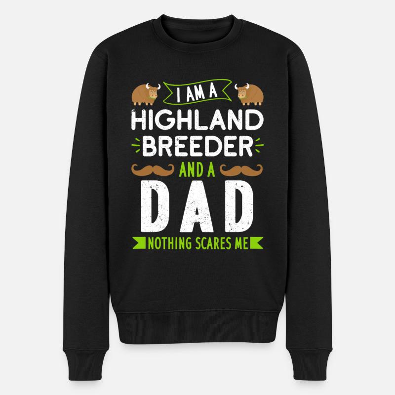 Vache bovine écossaise des Highlands - Pull Premium bio Homme - noir