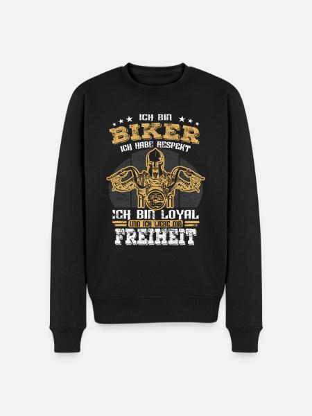 Biker Motorradfahrer - Spruch - Männer Premium Bio Pullover - Schwarz