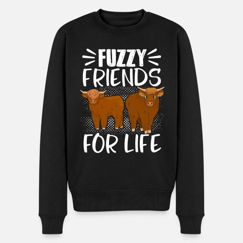Scottish Highland Cattle Cow - Männer Premium Bio Pullover - Schwarz