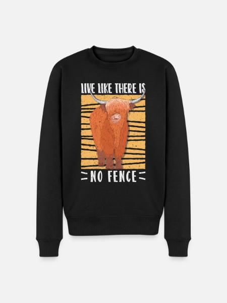 Vache bovine écossaise des Highlands - Pull Premium bio Homme - noir