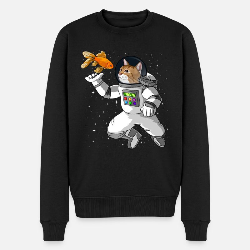 Cadeau astronaute Cat Astronaut - Pull Premium bio Homme - noir