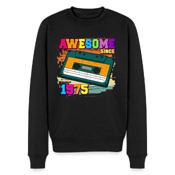 awesome since 1975 Kassette 70er 47. Geburtstag - Männer Premium Bio Pullover - Schwarz - Vorne - Nico (187cm)