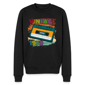 awesome since 1979 Kassette 70er 43. Geburtstag - Männer Premium Bio Pullover - Schwarz - Vorne - Nico (187cm)