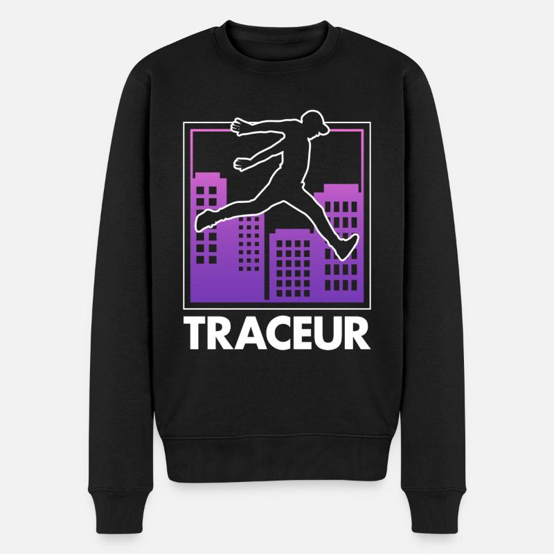 Parkour Freerunning Traceur - Männer Premium Bio Pullover - Schwarz