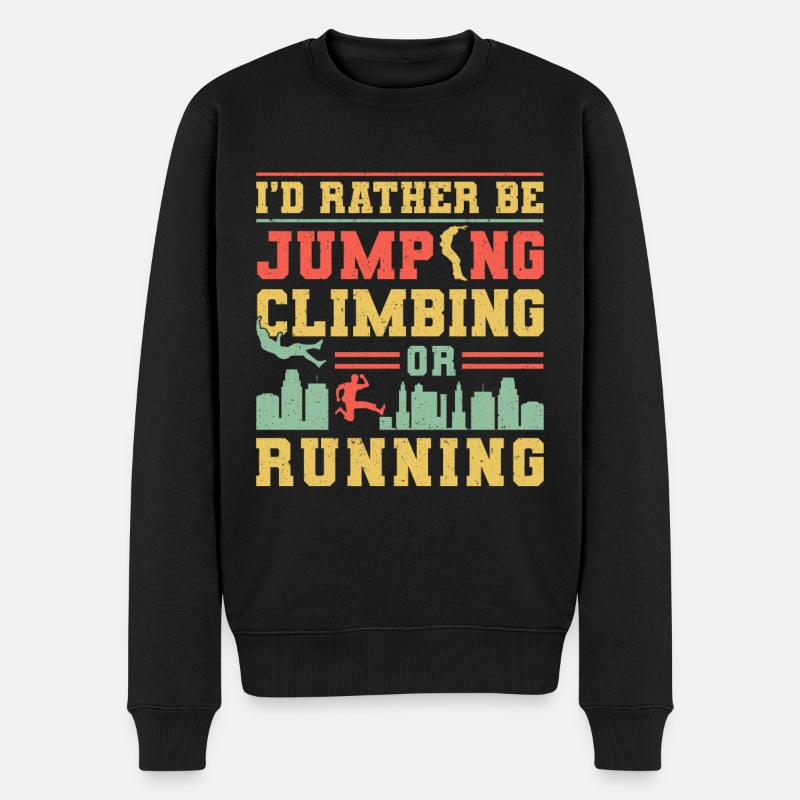 Parkour Freerunning Traceur - Männer Premium Bio Pullover - Schwarz