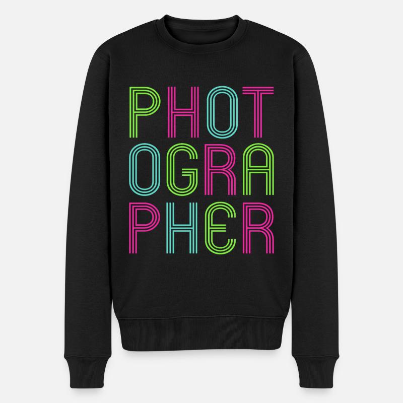 Photography Camera Lens Retro - Männer Premium Bio Pullover - Schwarz