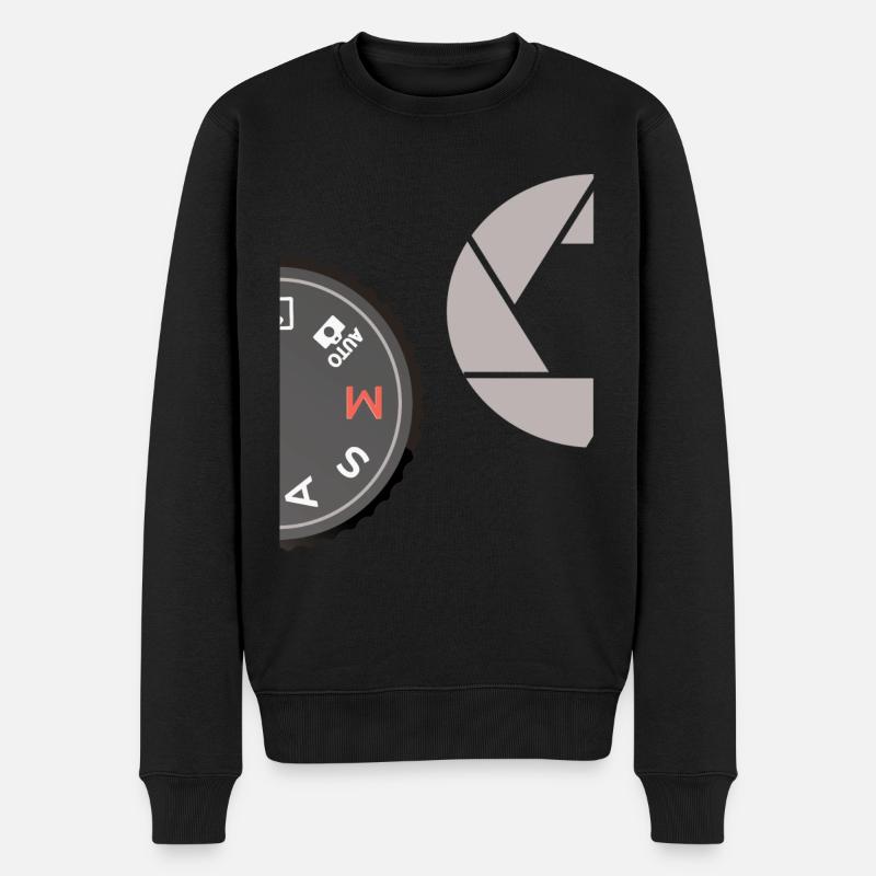 Photography Camera Lens Focus Is - Männer Premium Bio Pullover - Schwarz