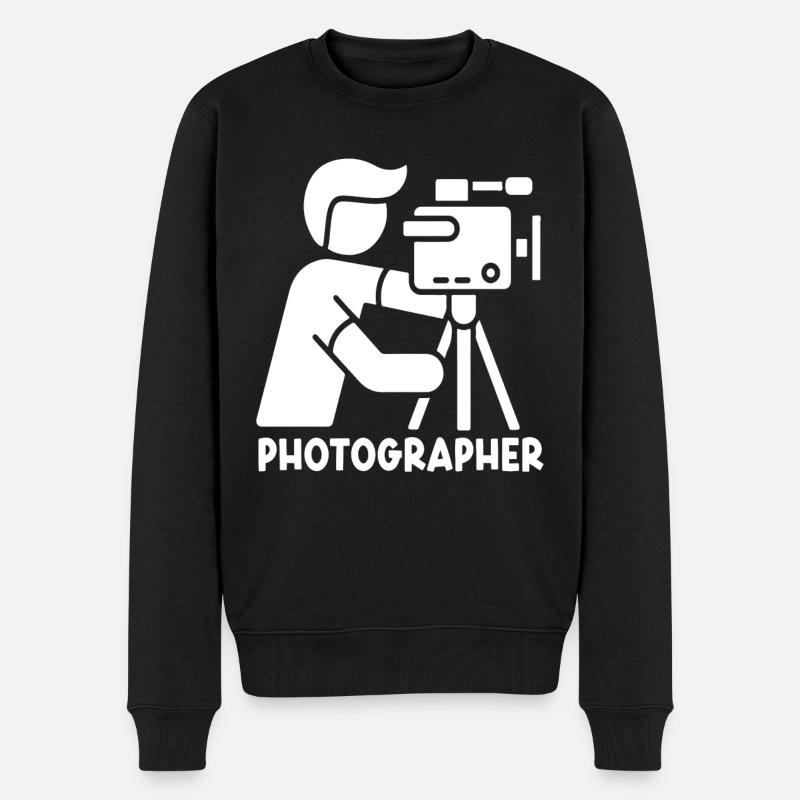 Photography Camera Lens - Männer Premium Bio Pullover - Schwarz