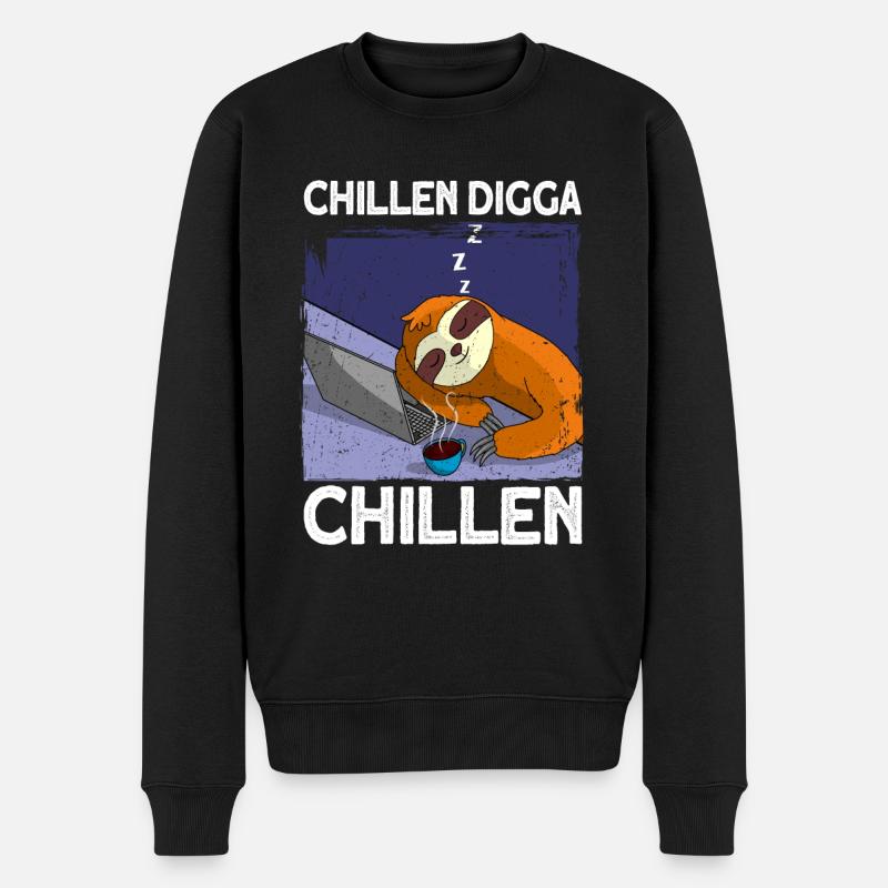 Chillen Digga Chillen Faultier Büro Geschenk - Männer Premium Bio Pullover - Schwarz
