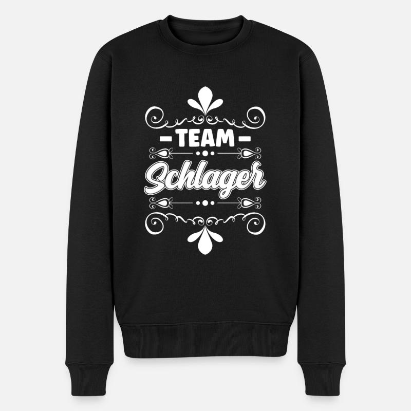 Team schlager Schlagerparty Volksmusik - Männer Premium Bio Pullover - Schwarz