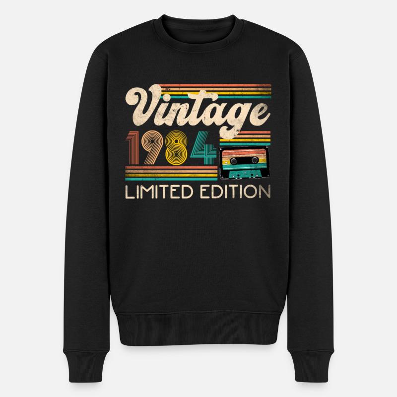 VINTAGE 1984 - Männer Premium Bio Pullover - Schwarz