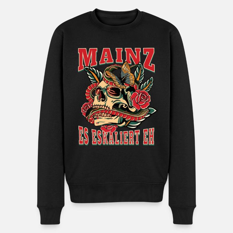 Mainz Frau Geschenk es eskaliert eh Mainz Frauen - Männer Premium Bio Pullover - Schwarz