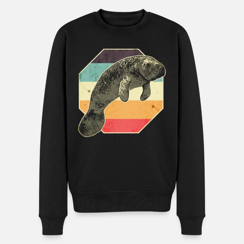 Manati Seekuh - Männer Premium Bio Pullover - Schwarz