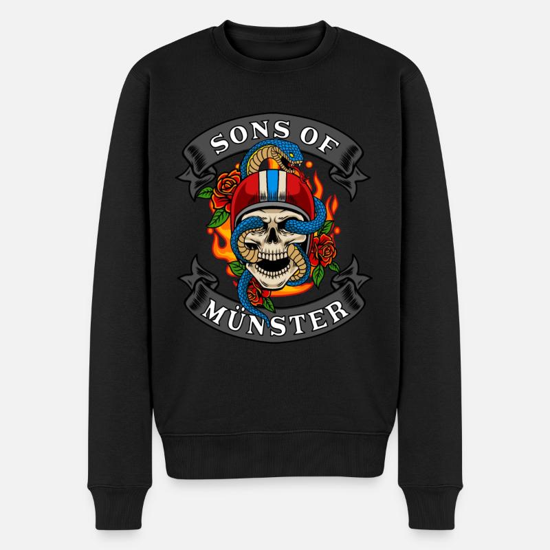 Münster Biker Geschenk sons of Münster - Männer Premium Bio Pullover - Schwarz