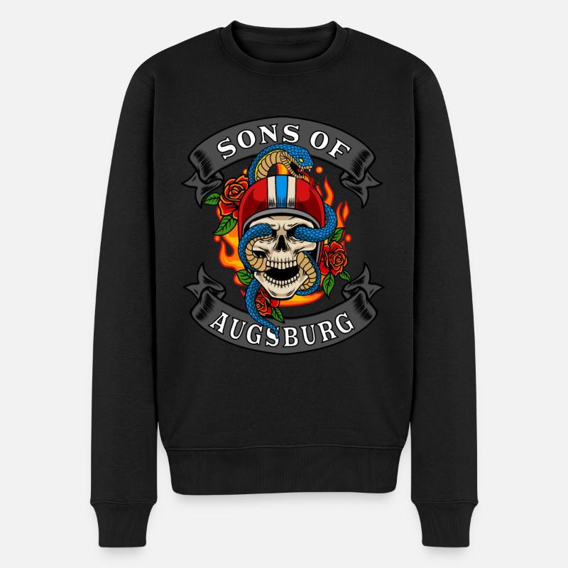 Augsburg Biker Geschenk sons of Augsburg - Männer Premium Bio Pullover - Schwarz
