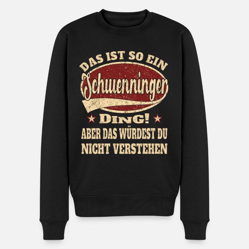 Schwenningen retro design - Männer Premium Bio Pullover - Schwarz