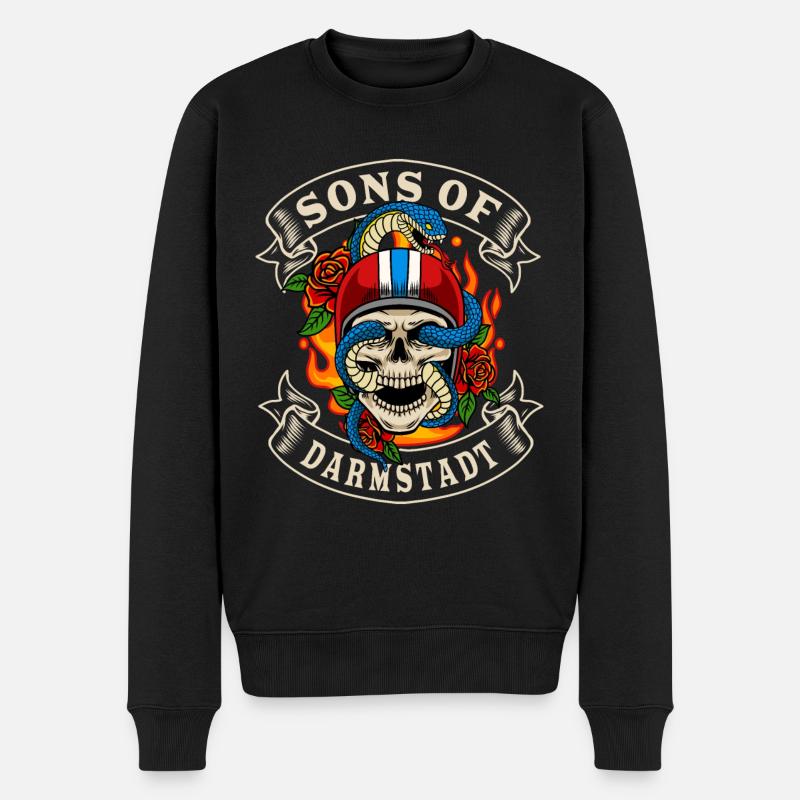 Darmstadt Biker Geschenk sons of Darmstadt - Männer Premium Bio Pullover - Schwarz