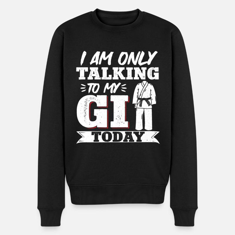 Karate Black Belt Gi Uniform I Am - Männer Premium Bio Pullover - Schwarz