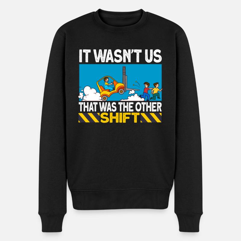 staplerfahrer Stapler Geschenk Gabelstapler Spruch - Männer Premium Bio Pullover - Schwarz