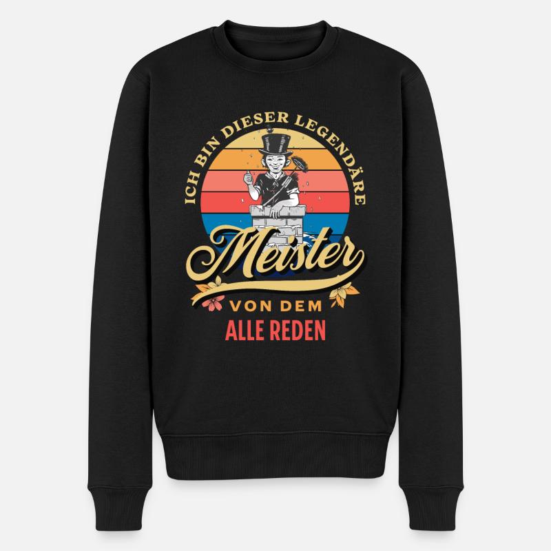 Schornsteinfeger Meister legendär retro - Männer Premium Bio Pullover - Schwarz
