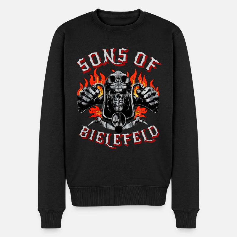 Bielefeld Biker Geschenk sons of Bielefeld - Männer Premium Bio Pullover - Schwarz