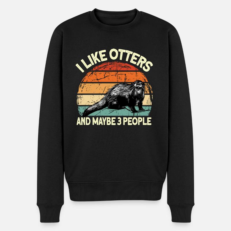 fischotter - Männer Premium Bio Pullover - Schwarz