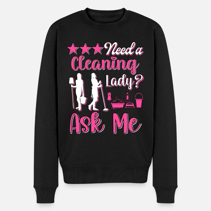 Haushälterin Zimmermädchen Putzfrau - Männer Premium Bio Pullover - Schwarz