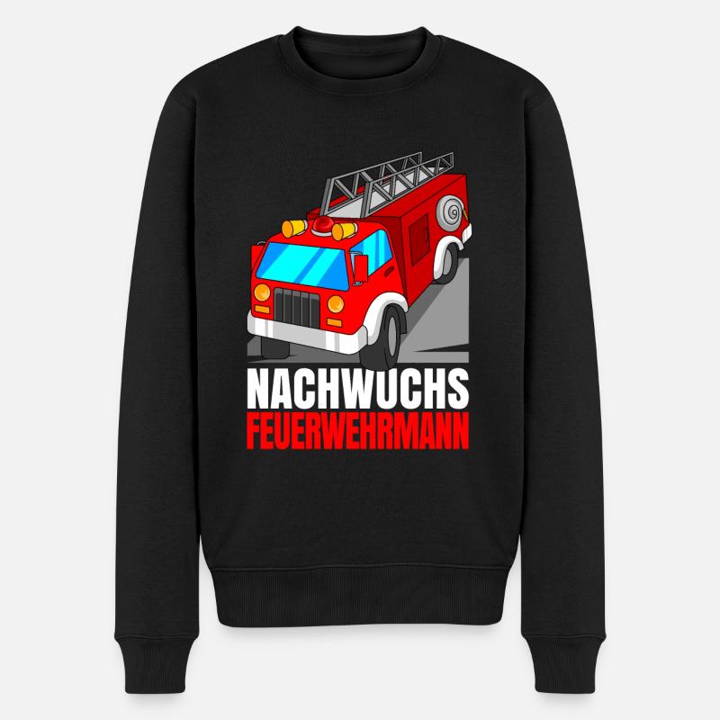 Nachwuchs Feuerwehrmann feuerwehr Feuerwehrauto - Männer Premium Bio Pullover - Schwarz