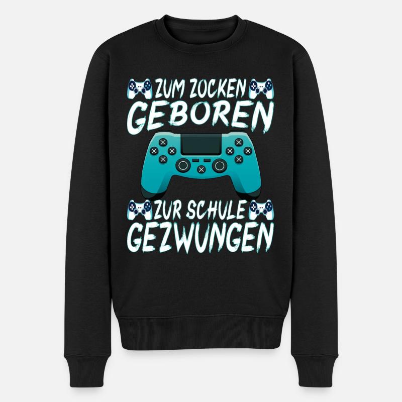 Gaming Zocken Gamer - Männer Premium Bio Pullover - Schwarz