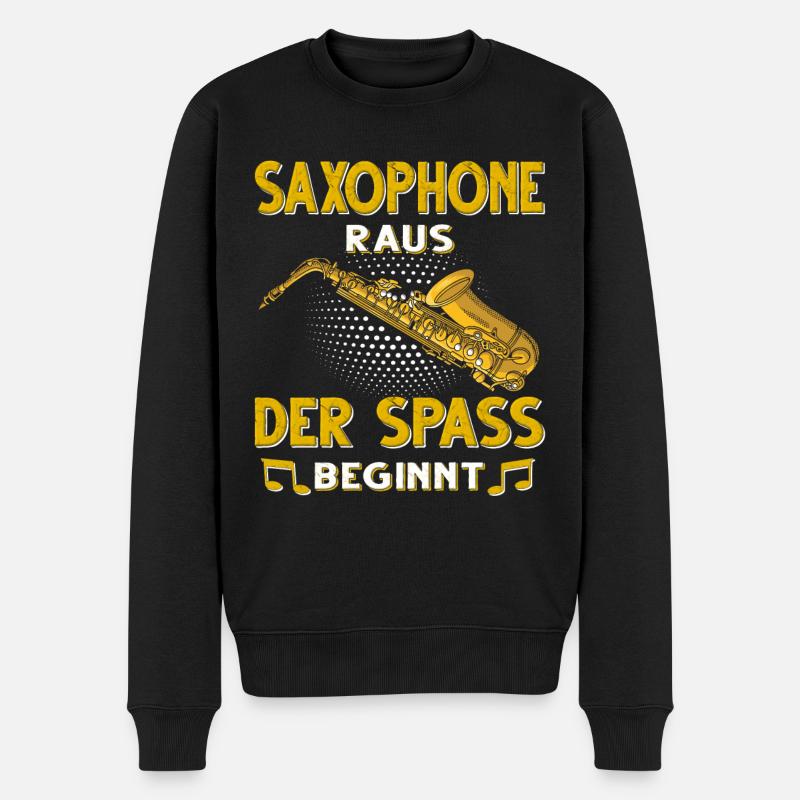 Saxophon. - Männer Premium Bio Pullover - Schwarz