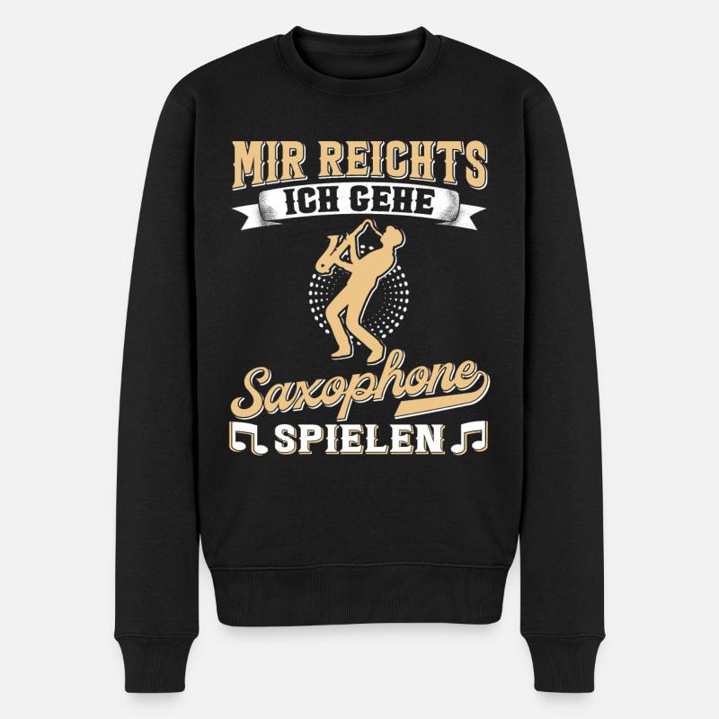 Saxophon. - Männer Premium Bio Pullover - Schwarz