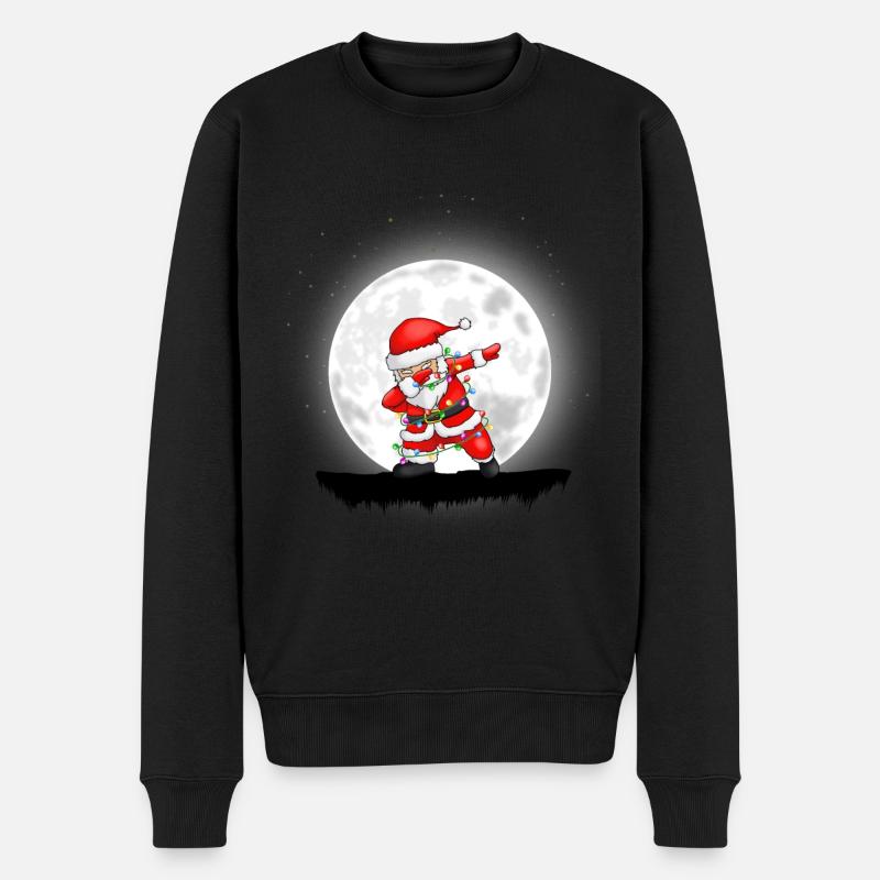 Weihnachten Mädchen Jungen Dabbing Santa Xmas - Männer Premium Bio Pullover - Schwarz