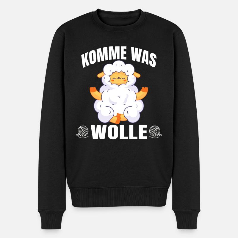 Schafe Bauern Bauernhof Schaf Wolle Landwirt - Männer Premium Bio Pullover - Schwarz