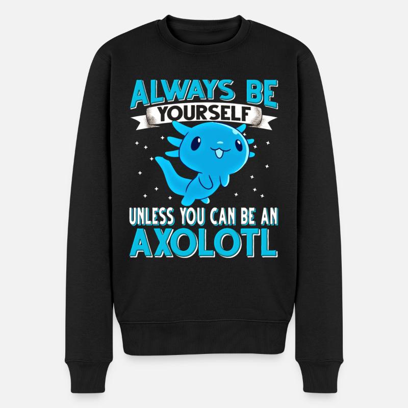 Axolotl - Männer Premium Bio Pullover - Schwarz