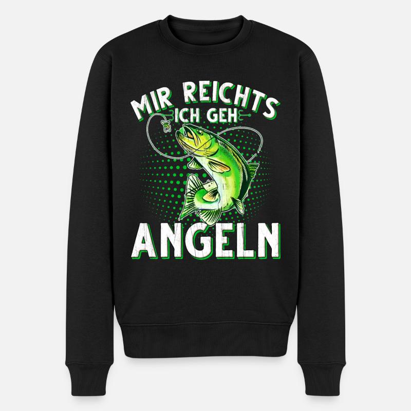 Mir Reichts Ich Geh Angeln Fischen Angler - Männer Premium Bio Pullover - Schwarz
