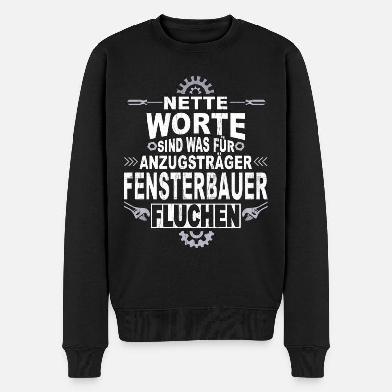 Fensterbauer Handwerker Fenstermonteur - Männer Premium Bio Pullover - Schwarz