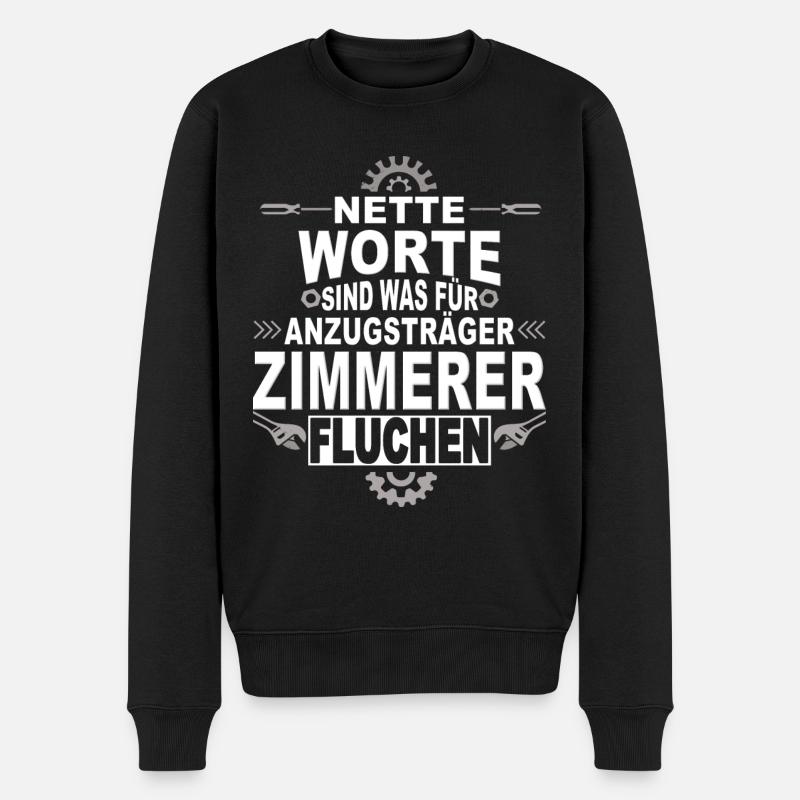 Handwerker Zimmerer - Männer Premium Bio Pullover - Schwarz