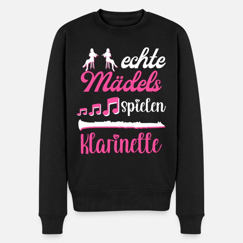 Klarinette Blasmusik Musikverein Orchester Jazz - Männer Premium Bio Pullover - Schwarz
